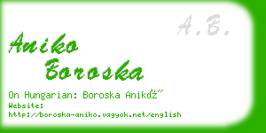 aniko boroska business card